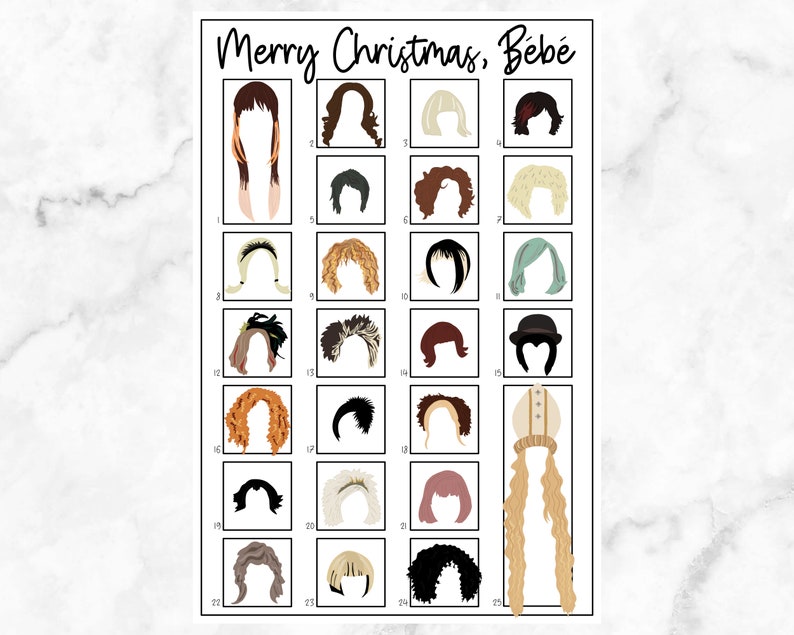 Schitt's Creek Moira Wigs Advent Calendar Scratch Off Christmas Holiday Wall Poster image 5