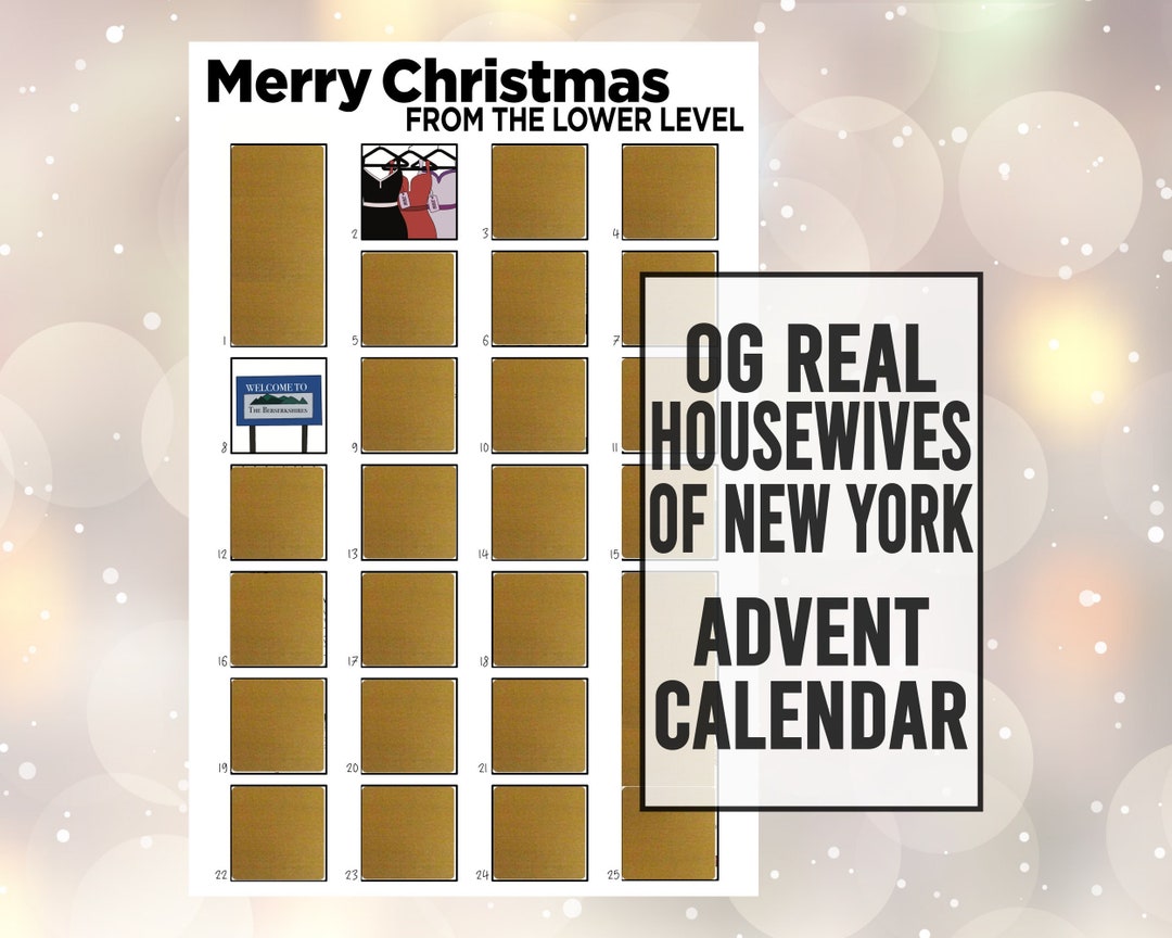 Real Housewives of New York Advent Calendar Wall Poster Scratch Off Etsy