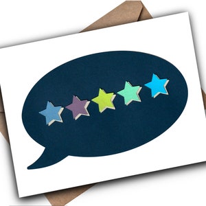 Good Job wenskaart 5 sterren recensie in blauw afstuderen gefeliciteerd cadeau