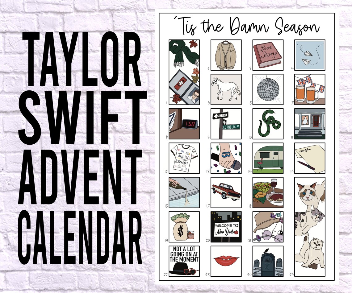 Taylor Swift Scratchoff Advent Calendar Wall Poster Etsy