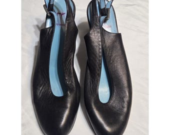 Thierry Rabotin Black Soft Leather Sling-Back Pumps Womens Size EU 40 US 9-9.5