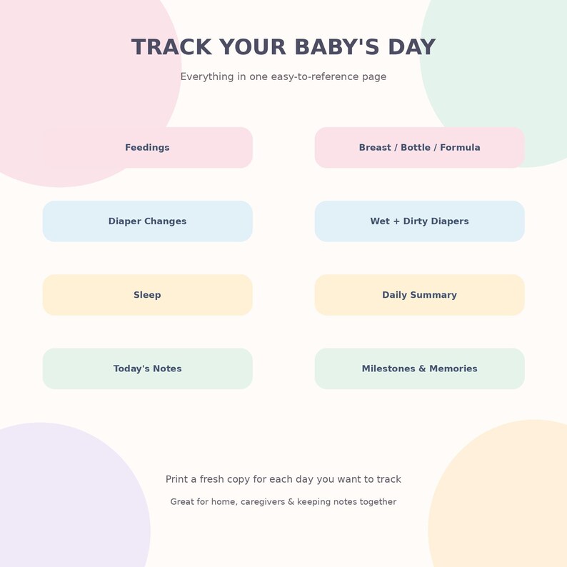 Newborn Feeding & Diaper Tracker Printable | Baby Log, Sleep ...