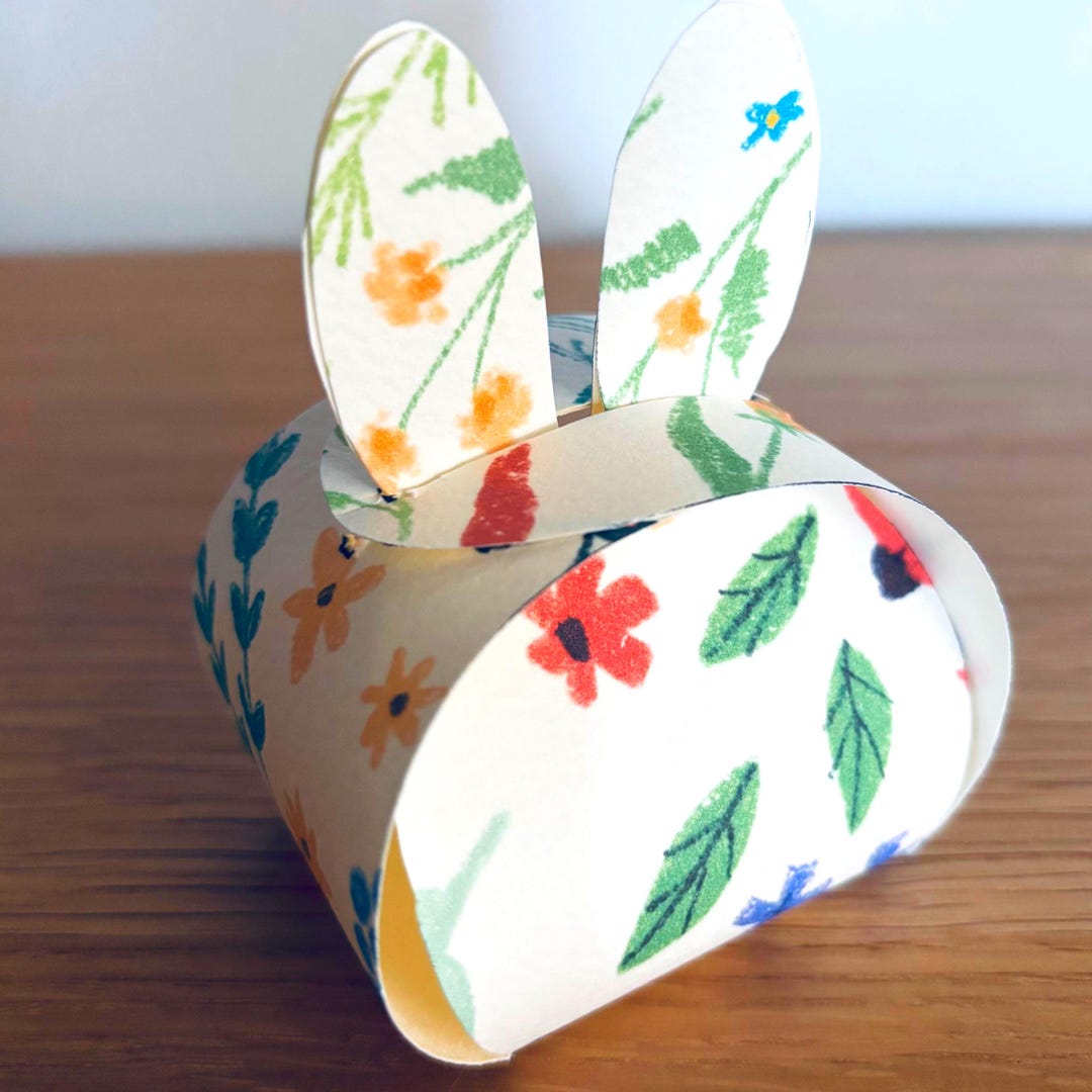 Floral Bunny Treat Box Template | Wildflower Easter Craft (PDF Download ...