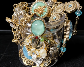 Mystery Jewelry Jar |Random Rings, Necklaces & Bracelets | Elegant Minimal Vintage Mix | Surprise Gift for Her | Blind Box Accessory