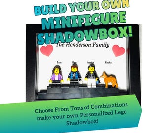 Caja de sombras con minifiguras de Lego personalizadas / Crea tu propia figura y la de tu familia / Para decoración del hogar