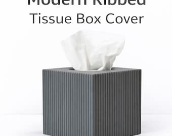 Moderne gerippte Taschentücherbox | Minimalistische 3D gedruckte Wohnkultur