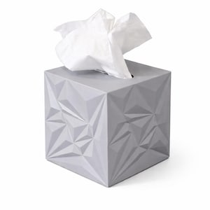 Geometric Tissue Box Cover | 3D Printed Modern Polygon Design, Matte Finish