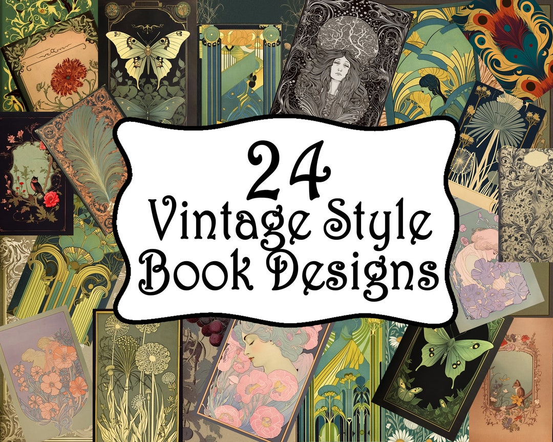 Vintage Style Book Cover Designs Project Elements Boo Lovers Digital