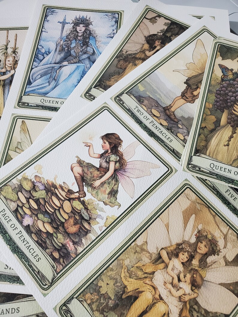 Printable Tarot Deck Cottagcore Fairies Whimsical Etsy
