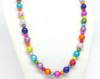 Rainbow acrylic necklace, daughter in law gift for Christmas, lightweight necklace