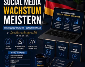 Social Media Marketing Kurs Deutsch | Online Geld verdienen | Instagram Wachstum Strategie | Digitales Marketing-Bundle | Weiterverkaufsrechte inkl