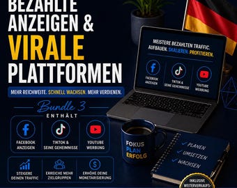 Social Media Marketing Bündel Deutsch | Facebook Ads, TikTok & YouTube Kurs | Online Geld verdienen | Digital Marketing Kurs | Rechte weiterverkaufen