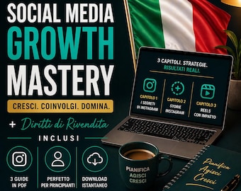 Social Media-Wachstums-Beherrschung | Corso Instagram Komplett | Reels & Stories Strategie | Crescita Anhänger | Bundle-PDF | Diritti Di Rivendita