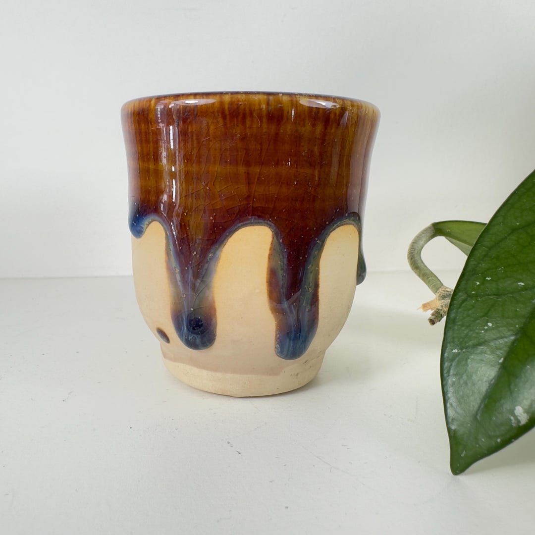 Drip Glaze Studio Pottery Vase • Hand Thrown Stoneware Decor - Etsy