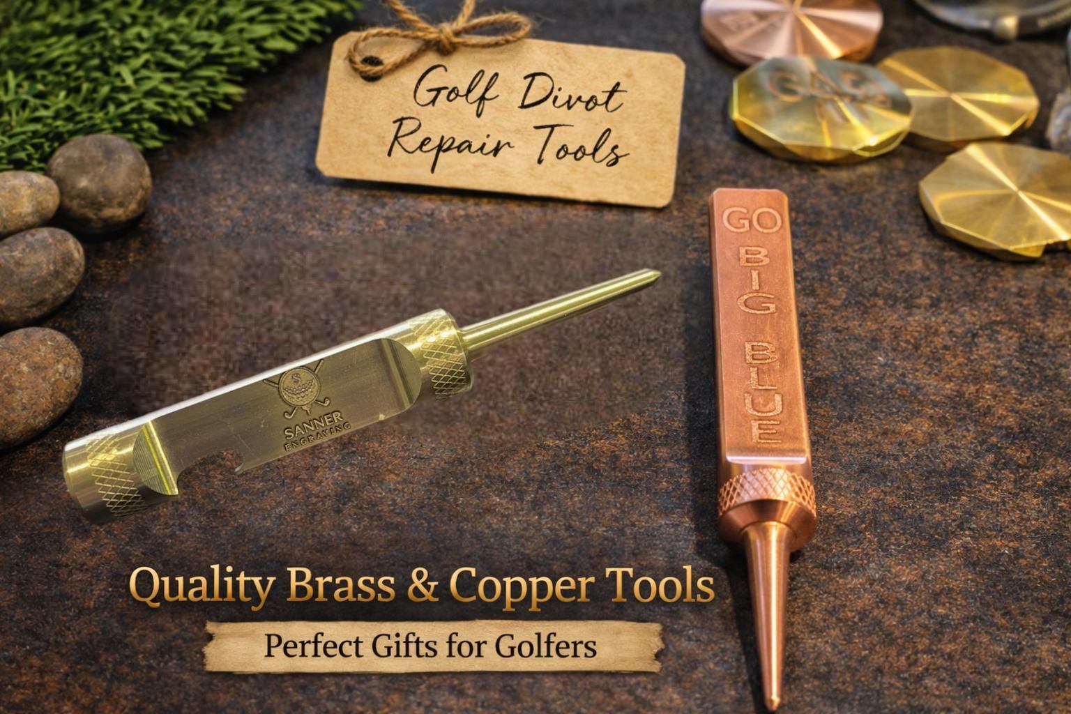 8) Vintage & Rare Golf Divot Tools - A Nice Group