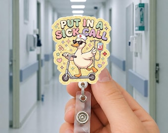 Portatarjetas de identificación para enfermeras, divertido portatarjetas de enfermera, regalo para enfermeras con temática de gansos, humor médico para enfermeras registradas y auxiliares de enfermería, lindo portatarjetas