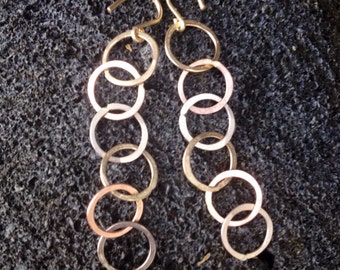 Round and round we go--gold filled, rose gold filled, and white gold filled circle earrings