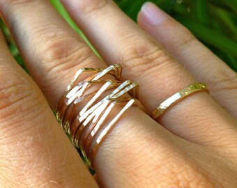 Teardrop Stackable Rings in Gold-filled, Rose Gold-filled, and Sterling Silver