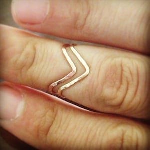 Chevron Stackable Rings in 14K Gold filled, rose gold filled, and Sterling Silver (INDIVIDUALLY SOLD)