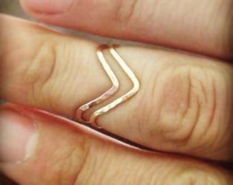 Chevron Stackable Rings in 14K Gold filled, rose gold filled, and Sterling Silver (INDIVIDUALLY SOLD)