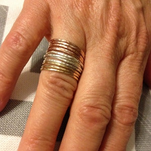 Tower of Hanoi Stackable Rings in Gold-filled, rose-gold filled, and sterling silver image 4