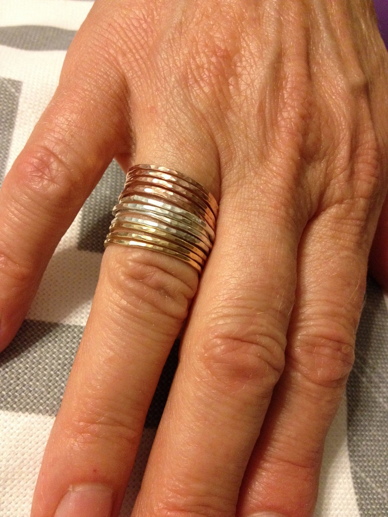 Tower of Hanoi Stackable Rings in Gold-filled, rose-gold filled, and sterling silver image 4