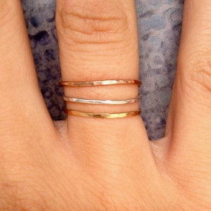 Tower of Hanoi Stackable Rings in Gold-filled, rose-gold filled, and sterling silver image 2