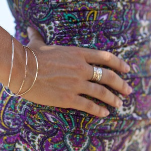 Neapolitan Bangle Bracelet Set--Gold Filled, Rose Gold Filled, and Sterling Silver