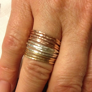 Tower of Hanoi Stackable Rings in Gold-filled, rose-gold filled, and sterling silver image 5