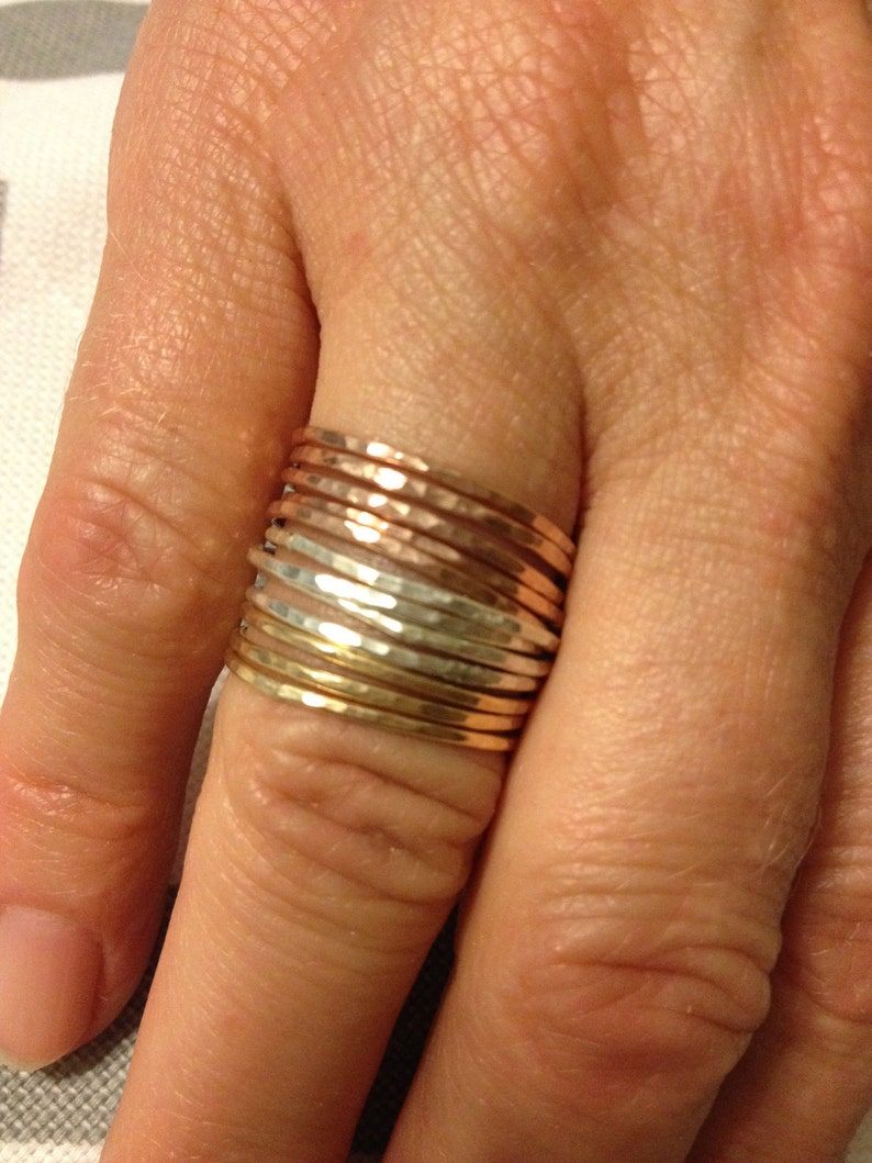 Tower of Hanoi Stackable Rings in Gold-filled, rose-gold filled, and sterling silver image 5