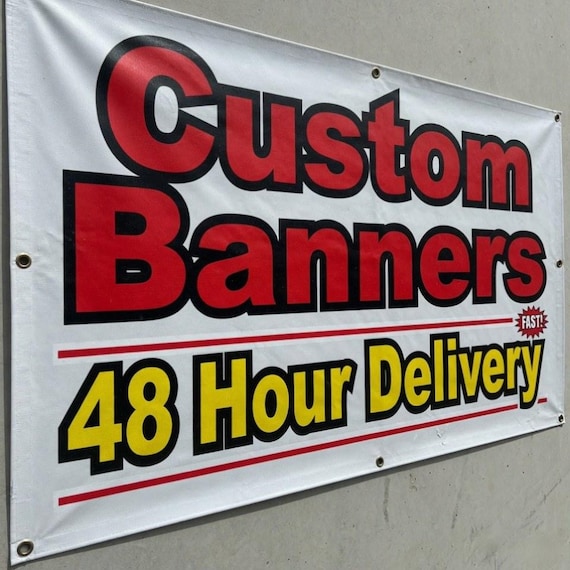 48Hrs Delivery, Custom Vinyl Banner | Outdoor Business Birthday Wedding Event Sign | Full Color | Ships USA
