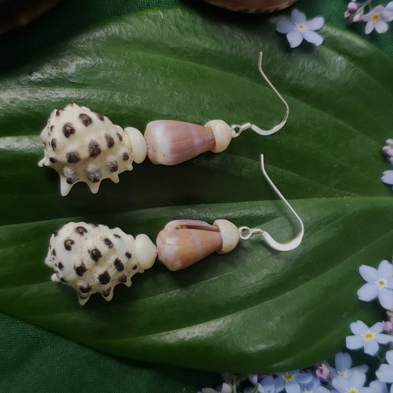 Shell Earrings Puka Shell Earrings Hawaiian Shell Jewelry Kauai Shells Eco Friendly Collected Shells Kauai Shells Island Jewelry Rare Shells