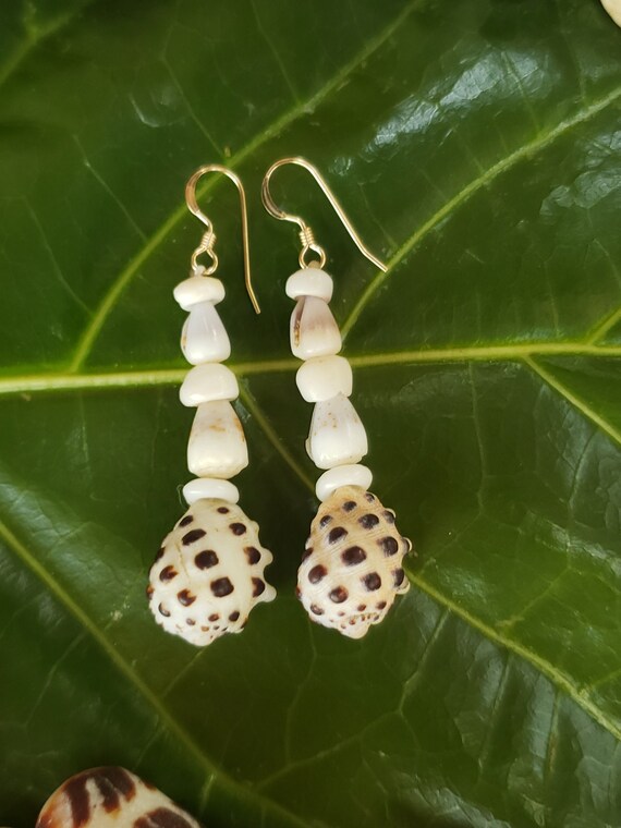 Drupe & Puka Shell Earrings, 14kt Gold Filled, Kauai Jewelry
