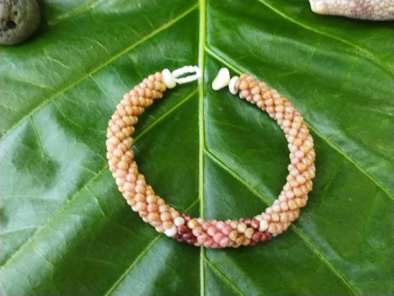 Kahelelani Shell Bracelet - Kauai Beach Jewelry Kauai Shells Rare Kauai Made Hawaiian Style-Eco Freindly Gathered Shell Jewelry Rare Shells