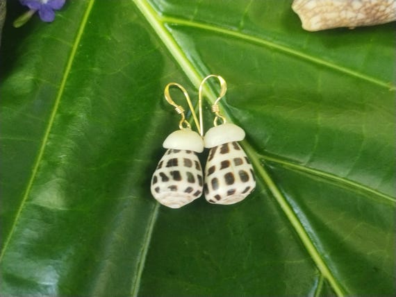 Puka Shell Earrings Kauai Beach Earrings Kauai Beach Jewelry Eco Friendly Collected Shells Mermaids Tears Surfer Puka Shell Earrings