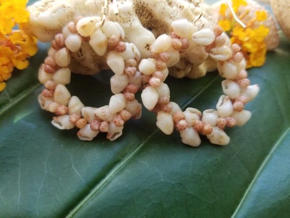 Momi Shell Earrings Kauai Shell Earrings Hawaiian Shell Earrings Momi Shells Kahelelani Shells Kauai Beach Earrings Shell Jewelry Shell