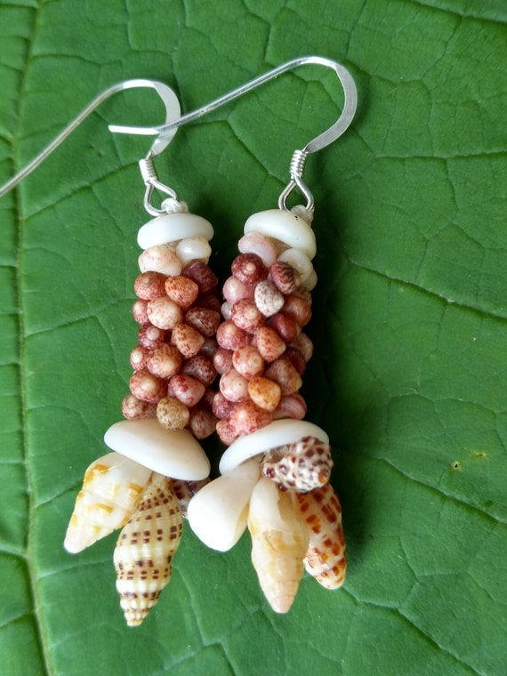 Kahelelani Shell Earrings Kauai Ni'ihau Shell Earrings Hawaii Shell Jewelry Kauai Shells Island Jewelry Kahelelani Shell Earrings Hawaii