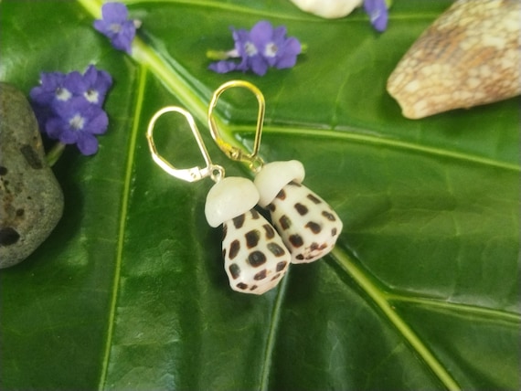 Puka Shell Earrings Kauai Beach Earrings Kauai Beach Jewelry Eco Friendly Collected Shells Mermaids Tears Surfer Puka Shell Earrings