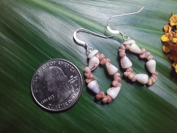 Kahelelani Shell Earrings: Kahelelani Shells, Dwarf Cone Shells, Puka Shells, Sterling Silver, Hawaiian Shell Jewelry, Hawaiian Shell Gift