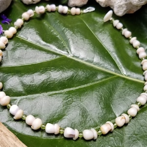 Puka Shell Necklace Puka Shell Lei Kauai Puka Shell Jewelry Rare Shells Kauai Made Hawaiian Peridot Necklace Gathered Eco Freindly Shells