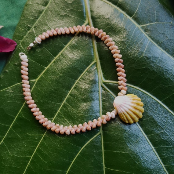 Sunrise Shell Anklet Kahelelani Shell Puka Shell Anklet Mermaids Anklet Beach Anklet Natural Shell Jewelry Hawaiian Jewelry Niihau Shell