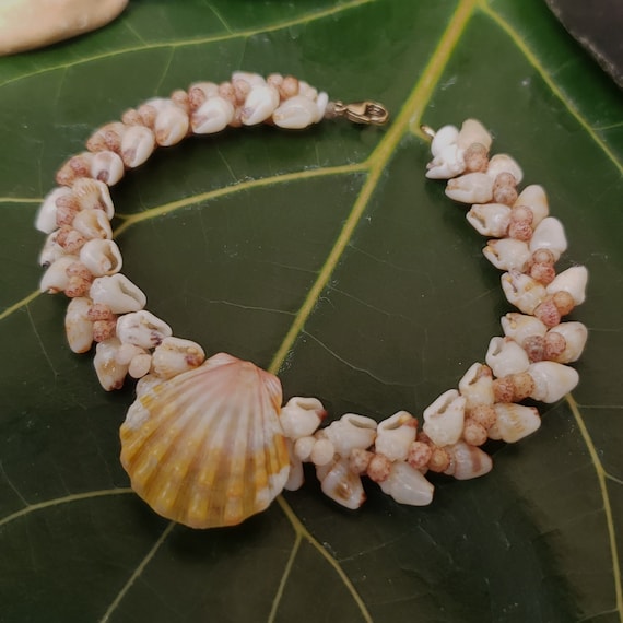 Sunrise Shell Bracelet Kahelelani Shell Bracelet Hawaiian Sunrise Shell Jewelry Eco-Friendly Collected Seashells Kauai Momi Shell Kahelelani