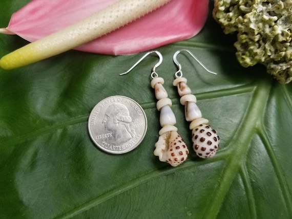 Shell Earrings Puka Shell Earrings Hawaii Shell Jewelry Kauai Shells Eco Friendly Collected Shells Kauai Shells Island Jewelry Rare Shells