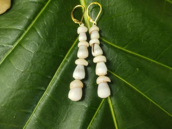 Puka Shell Earrings Kauai Beach Earrings Kauai Beach Jewelry Eco Friendly Collected Shells Mermaids Tears Surfer Puka Shell Earrings