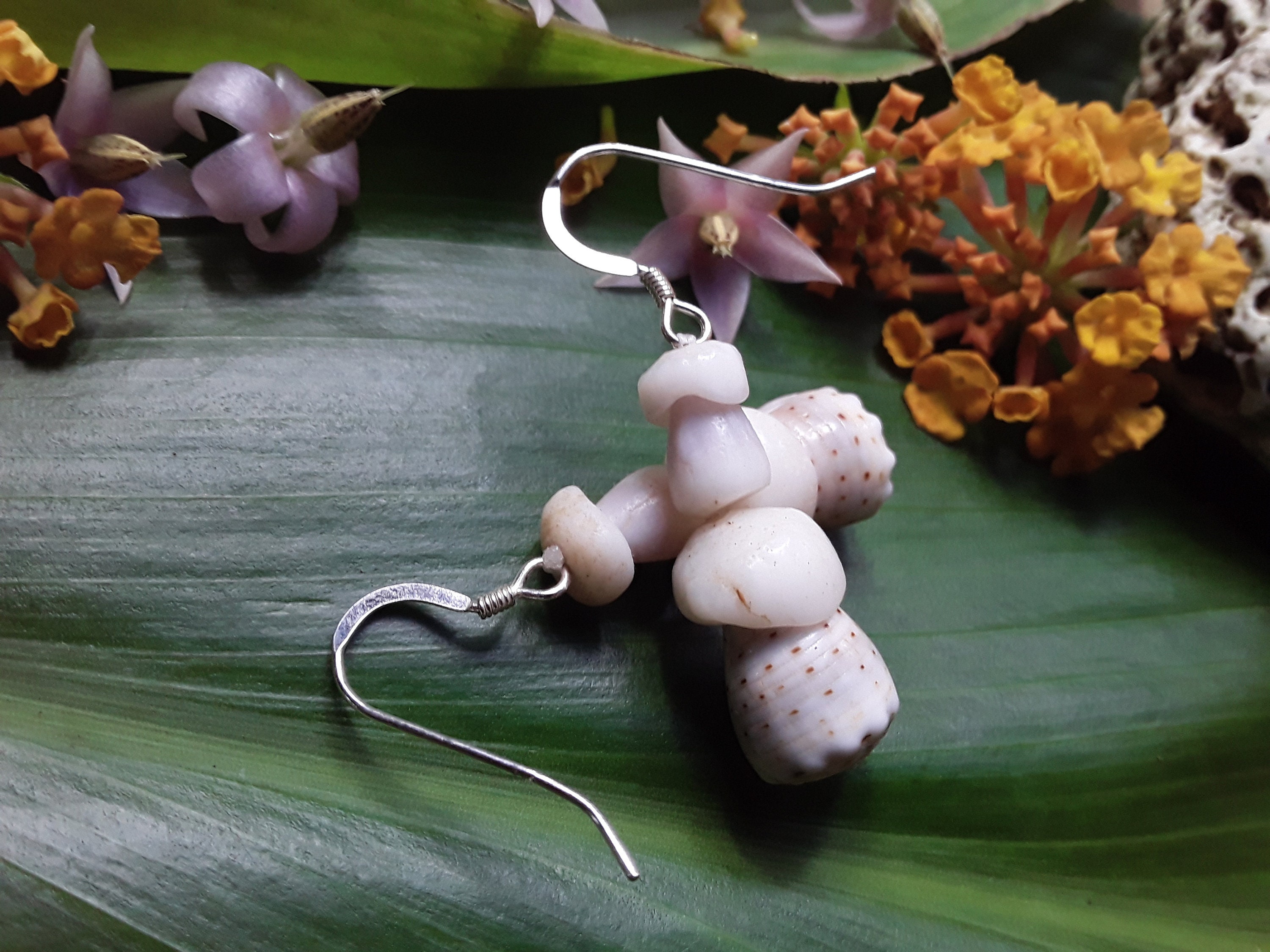 Puka Shell Earrings Hawaiian Style Jewelry Eco Friendly Etsy