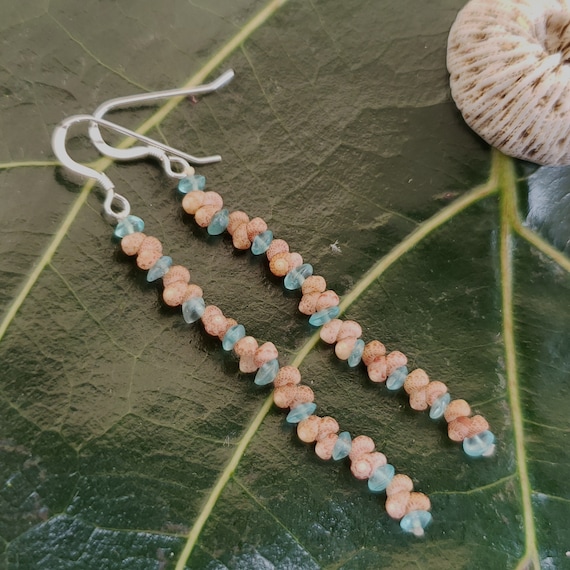 Apatite Earrings Kahelelani Shell Earrings Hawaii Shell Jewelry Kauai Eco Friendly Collected Kauai Shells - Island Jewelry Beach Earrings