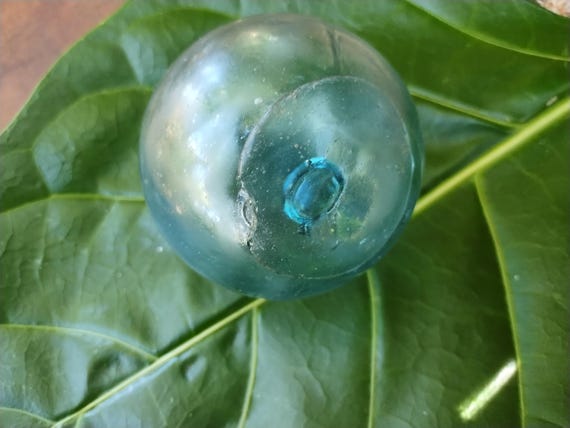 Glass Bouy Glass Float Green Glass Float Hawaiian Glass Float Fish Bouy Fish Net Bouy Vintage Glass Buoy Vintage Glass Float Hawaiian Fish
