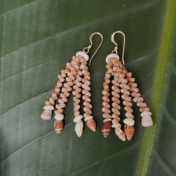 Kahelelani Shell Shell Earrings Puka Shell Earrings Hawaii Shell Jewelry Island Earrings Niihau Shell Niihau Shell Earrings Kahelelani Shell