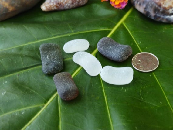 Kauai Sea Glas: 6 - Peices of Sea Glass Handles, Kauai Beach Sea Glass, Beach Sea Glass Jewelry, Ocean Sea Glass, Rare Sea Glass