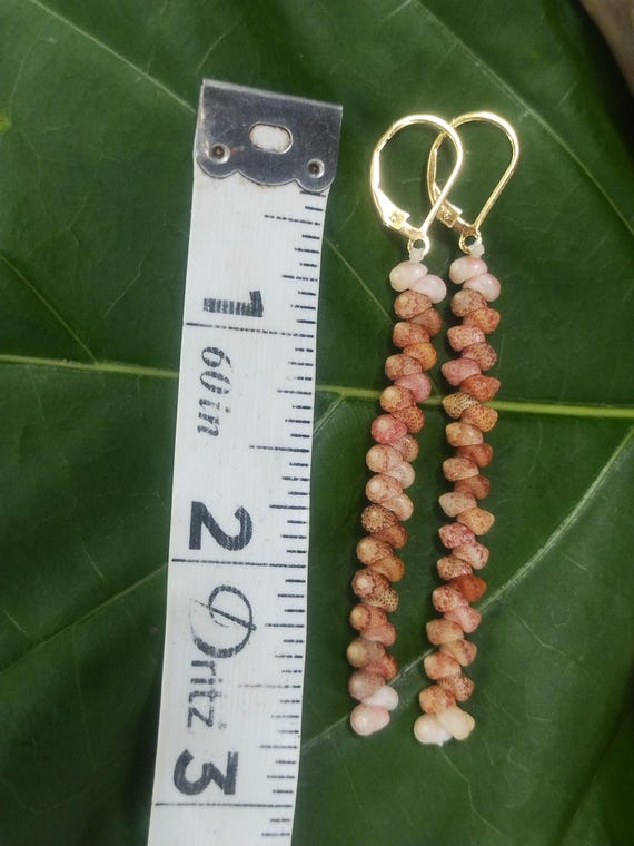 Shell Earrings Kahelelani Shell Earrings Hawaiian Shell Jewelry Kauai Eco Friendly Collected Kauai Shells Island Jewelry Beach Earrings